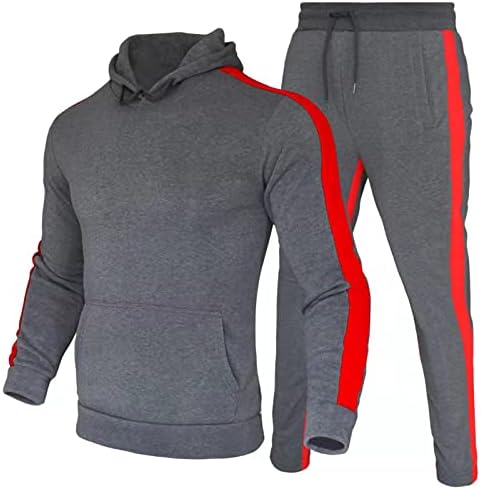אימונית של שני חלקים לגברים שרוול ארוך שרוול סווטשירט ג'וג'ר מכנסי טרנינג פעילים בגדים חמים מזדמנים