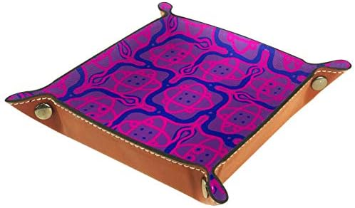 Lyetny סגול דפוס גיאומטרי מארגן סגנון שבטי מגש אחסון תיבת מיטה מיטה קאדי שולחן עבודה מגש החלפת ארנק