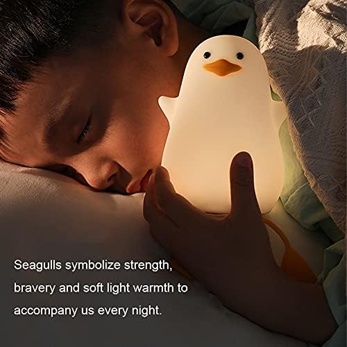 אור לילה לילדים, אור לילה ברווז חמוד אור לילה סיליקון רך עם מגע, ניתן להגנה על בעלי חיים מנורת ילדים