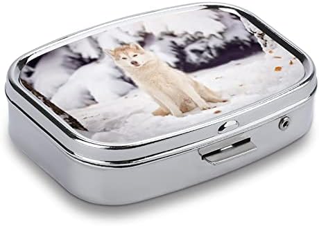 תיבת גלולת האסקי סיבירי כלב כיכר בצורת רפואת לוח מקרה נייד הפילבוקס ויטמין מיכל ארגונית גלולות מחזיק