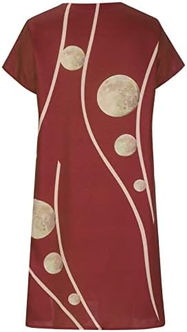 נשות הוקסין קיץ טרנדי חולצות שמלות שרוול קצר מזדמן V צוואר מיני שמלת שמלה משמרת שמלת טוניקה נוחה חוף