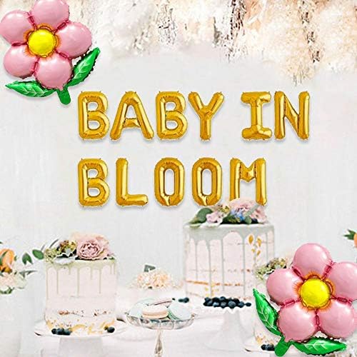 ג ' בניס תינוק בפריחה בלוני תינוק בפריחה באנר תינוק בפריחה תינוק מקלחת קישוטי תינוק בפריחה רקע פרחוני