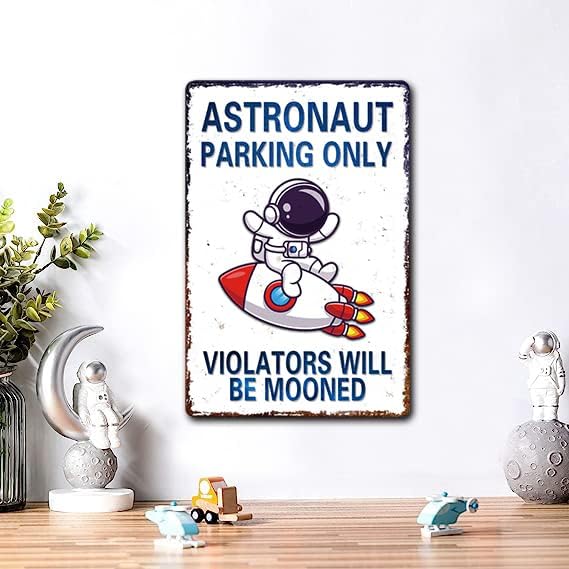 אסטרונאוט חניה רק סימן חיצוני חלל נושאים שינה דקור חלל משתלת דקור עבור בנים 8 איקס 12 אינץ
