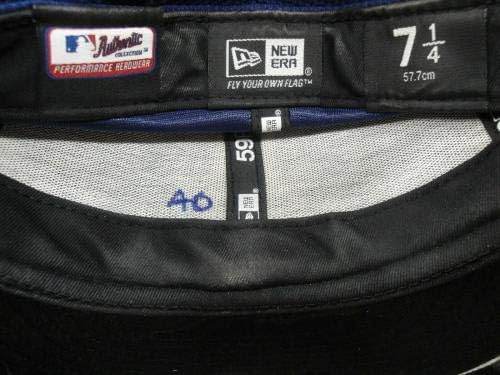 40 משחק דודג'רס השתמש בכובע כובע בייסבול רשמי של MLB בגודל 7 1/4 מופעים משתמשים בכחול - משחק כובעי