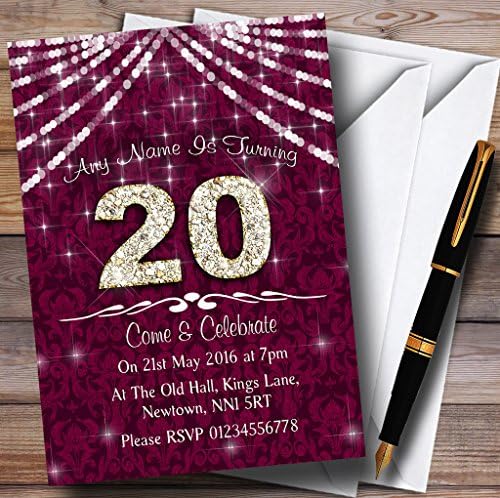 גן החיות של כרטיס החמוציות ה -20 ולבן בלינג ניצוץ מסיבת יום הולדת בהזמנות בהתאמה אישית