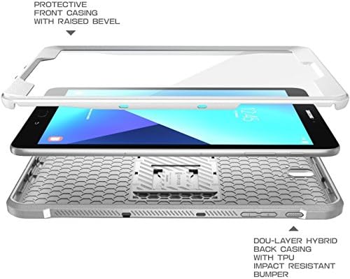 Supcase Galaxy Tab S3 9.7 Case Unicorn Beetle Series Pro סדרה גוף מלא מחוספס עם מגן מסך מובנה, לבן/אפור