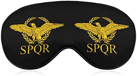 אימפריה רומית הסנאט SPQR דגל מסכת שינה קלה משקל מכסה עיניים מסכת עיניים מכסה עם רצועה מתכווננת לגברים