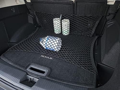 רצפה + סגנון מושב אחורי רכב רכב אלסטי מטען מטען רשת לניסן רוג 2021-2023 - מארגן תא מטען פרימיום ואחסון
