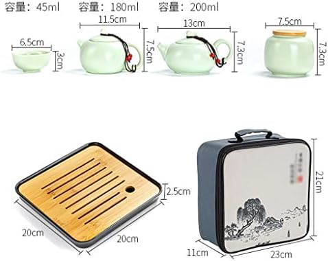 HDRZR סיר קרמיקה נייד נסיעות קונג פו סיר תה נדלן קופסת מתנה קופסת מתנה כוס סינית סט של מגש סלדון