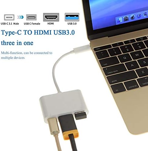 WSSBK 3 ב 1 USB C Hub PD USB 3.0 מתאם Multiport USB 3.1 סוג C זכר למתאם תואם HDMI