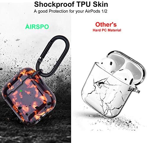 כיסוי מארז Airspos AirPods, כיסוי מגן רך TPU ברורה התואמת ל- Apple AirPods 1/2 מארז טעינה אלחוטי עם