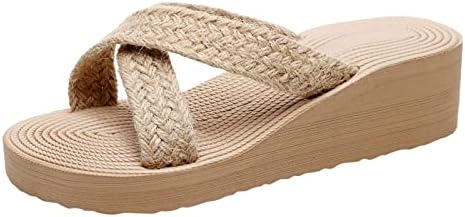 S נעלי לנשים בגודל 6 נשים מקורות נשים נעלי בית בקיץ דפוס חדש אופנה טריז סנדלי חוף נוחים נעלי בית פשוט