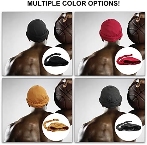 אטנטו הילה טורבן דוראג לגברים, למתוח מודאלי & סאטן מרופד ראש כורכת כובע עבור אפריקאי, שחור גברים טוויסט