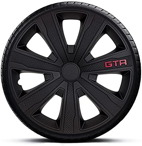 סט סגנון אוטומטי J-TEC גלגל מכסה GTR פחמן 15 אינץ 'שחור