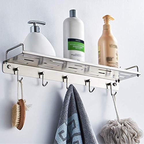 מדפי אמבטיה של LARRO, מדף מקלחת אמבטיה דבק עם וו רב -תפקודי רב -נירוסטה מקלחת מקלחת