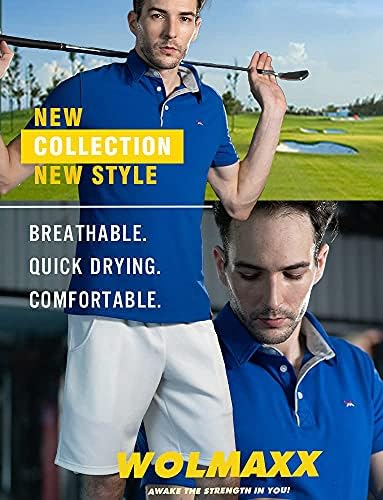 חולצת פולו גולף דקה-גולף דק-כותב של גברים, כותנה מתפתלת מגניבה יבש מהיר פעיל, חולצת פולו קלה של גולף