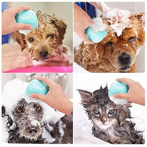 כלב סיליקון אמבט מברשת וטיפוח מברשת, עיסוי מסרק קל נקי, חיות מחמד חתולים שמפו מברשת, למילוי עם סבון