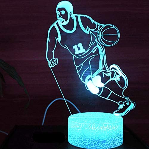 ג ' ינוול 3 ד כדורסל ספורט לילה אור מנורת אשליה הוביל 7 צבע שינוי מגע מתג שולחן שולחן קישוט מנורות אקריליק
