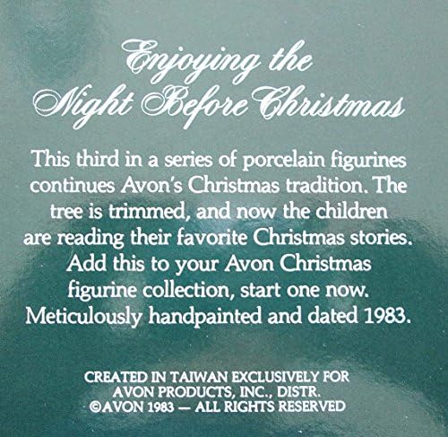 וינטג '1983 דמות חרסינה של סדרת זיכרונות חג המולד של אבון, נהנית מהלילה שלפני חג המולד