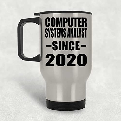 תכנן אנליסט מערכות מחשב מאז 2020, ספל נסיעות כסף 14oz כוס מבודד מפלדת אל חלד, מתנות ליום הולדת יום הולדת