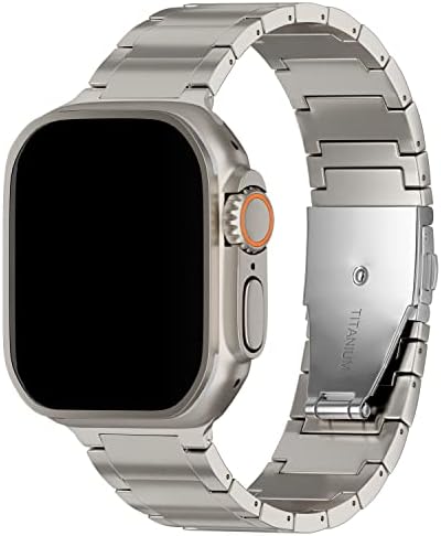 LDFAS תואם ל- Apple Watch Ultra Band 49 ממ טיטניום מטאל קישור מוצק קישור להקות צמיד החלפה לרצועת IWatch