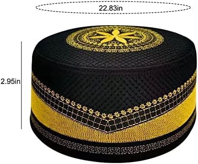 אקונאס מוסלמי תפילה קופי כובע לגברים האיסלאם כפת גולגולת כובע רקום טופי עגול כובע בארה ' ב הרמדאן עיד