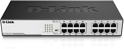 מתג Ethernet D-Link, 16 יציאה Gigabit לא מנוהל ללא מעריצים שולחן עבודה שולחן עבודה או מתלה