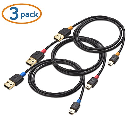 ענייני כבלים 3 חבילות קצרות USB עד מיני USB כבל 3 רגל