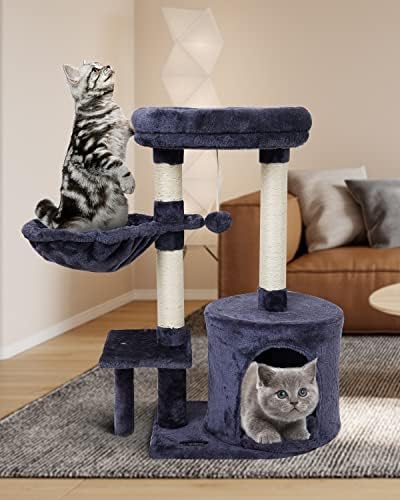 קיומי חתול עץ חתול מגדל דירה עם סיסל גרוד עבור מקורה חתולי חתול עץ חתול ריהוט עם ערסל מוט חתלתול כדור