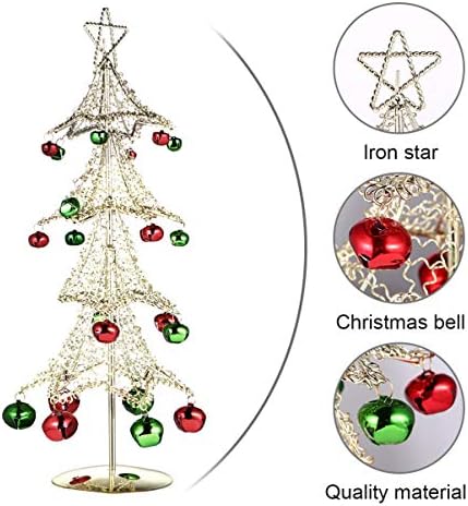 עץ חג המולד של חטיבת ברזל מחושל עץ חג המולד עץ חג המולד עם ג'ינגל פעמון עץ עץ עץ שולחן שולחן מרכז מרכז