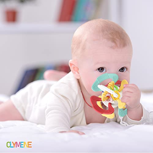 קלימן צעצועי בקיעת שיניים חושית לתינוק, צעצועי בקיעת שיניים קלים לאחיזה לתינוקות 0-6 חודשים תינוקות