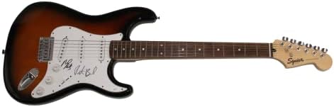 להקת פיטר באק ומייק מילס חתמה על חתימה בגודל מלא פנדר סטרטוקסטר גיטרה חשמלית עם ג 'יימס ספנס אימות ג'