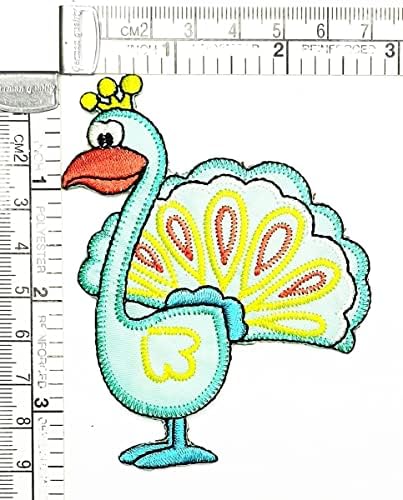 ציפור טווס יפה מלכת קריקטורה ילדי ילדים לתפור ברזל על טלאים רקומים מדבקת מלאכת פרויקטים אבזר תפירה עשה