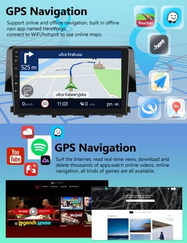 רדיו סטריאו לרכב אנדרואיד עבור הונדה סיוויק -2020 עם Carplay Wireless Android Auto, יחידת ראש מסך