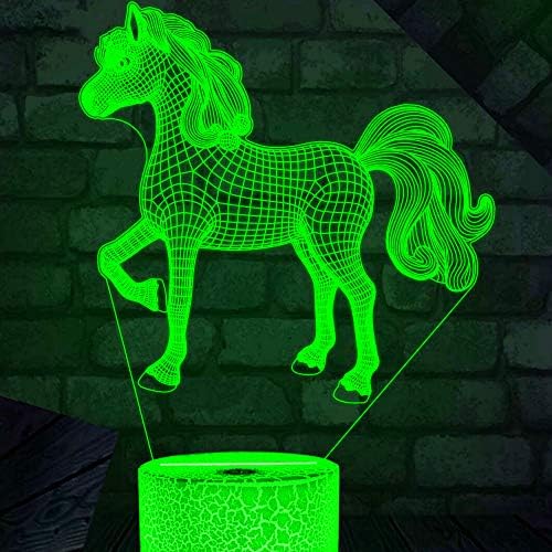 ג ' ינוול 3 ד סוס בעלי החיים לילה אור מנורת אשליה הוביל 7 צבע שינוי מגע מתג שולחן שולחן קישוט מנורות