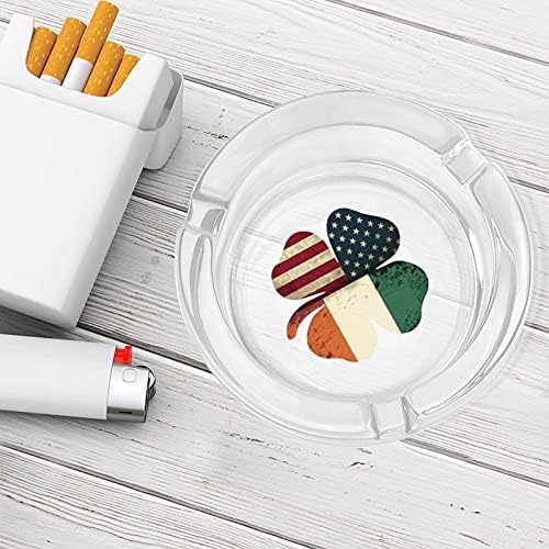 וינטג 'דגל אמריקאי אירי שמרוק סיגריות מעשנים מאפרות זכוכית מגש אפר לקישוט שולחן שולחן שולחני משרד ביתי