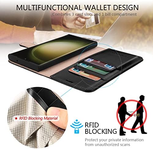 23 אולטרה ארנק מקרה-אמיתי עור להעיף כיסוי-חסימת כרטיס אשראי מחזיק-רגלית ספר פוליו טלפון מקרה נשים גברים