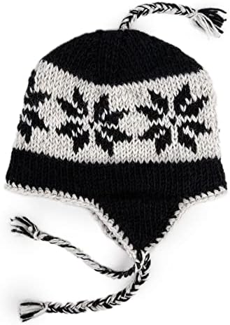 אוספים פריקמנדו סקי כפת כובע-בוהו סגנון חם כובע צמר יד לסרוג יוניסקס צמר מרופד אוזן דש כפת כובע