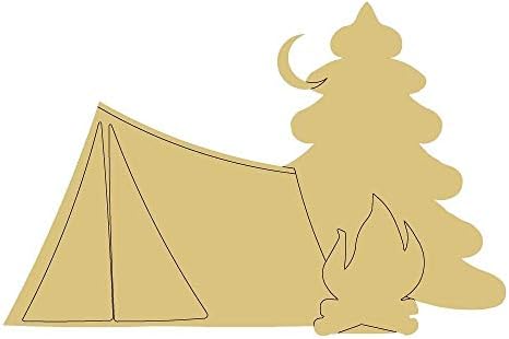 קמפינג עיצוב על ידי קווי מגזרת גמור עץ בחוץ נושא אוהל קמפינג דלת קולב בד צורת סגנון 2 אמנות 2