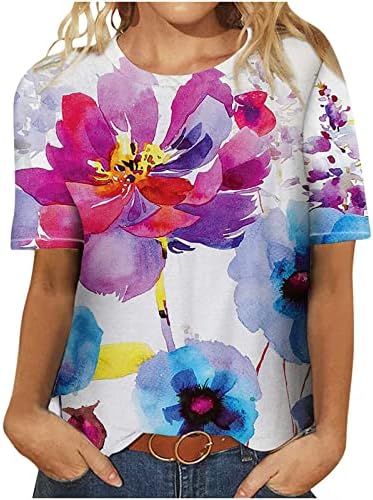 חולצות טרקלין לנשים לנשים סתיו סתיו שרוול קצר צוואר צוואר פרפר פרפר גרפי חולצות T חולצות נשים 2023 LA