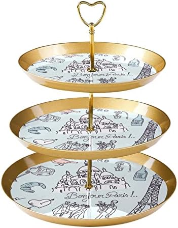3 שכבת עוגת קאפקייקס מגדל קפקייקס מגדל הקאפקייקס מחזיק עץ קינוח מגדל למסיבות אירועים לעיצוב, פריז איפל