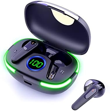 Liladuo אוזניות אלחוטיות אמיתיות, אוזניות Bluetooth 5.1 בקרת מגע עם מארז טעינה IPX4 אוזניות סטריאו אטומות