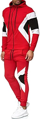 חליפות גלישים של גברים מגדירים את סווטשירט טלאי רוכסן מלא ז'קט סווטשירט ומכנסי ספורט ספורט.