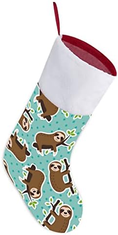 דפוס נקודות של Sloth ופולקה גרב חג המולד מצחיק עם גרבי חג המולד קצרים של שרוול קטיפה לאח תלוי קישוט