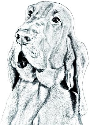כלב דם, מצבה סגלגלה מאריחי קרמיקה עם תמונה של כלב
