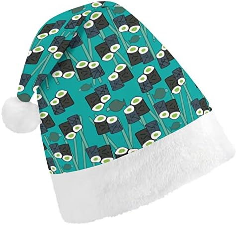 סושי דפוס חג המולד כובע רך קטיפה סנטה כובע מצחיק כפה עבור חג המולד לשנה חדשה חגיגי מפלגה