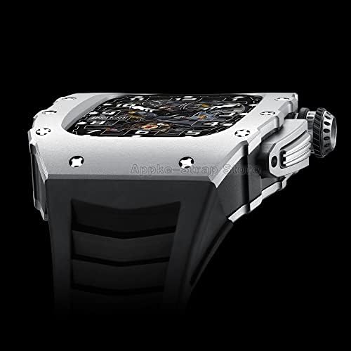 XDEWZ מארז מתכת יוקרה עבור Apple Watch 8 7 75 ממ ערכת ערכת אלומיניום סגסוגת סגסוגת גומי ספורט IWatch