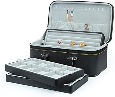 קופסת תכשיטים QTBH תיבת תכשיטים עור תכשיטים רב -פונקציונליים תכשיטים ניידים שרשרת שרשרת תכשיטים אחסון