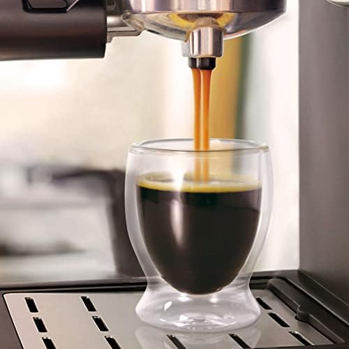 Vevok שף אספרסו זכוכית כוסות קפה 90 מל 3 גרם-ערכות של 4 ספל זכוכית קפה צלול כפול קפה כפול כוס כוסות