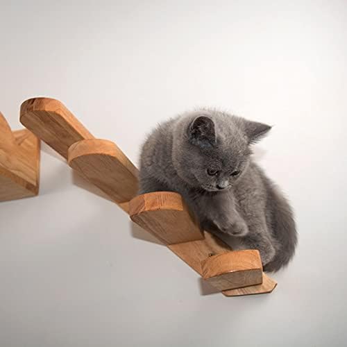 חתול צעצוע קיר רכוב חתול טיפוס סולם עץ מדרגות קפיצות פלטפורמת טיפוס מסגרת חתלתול קפיצות לוח חתול ריהוט